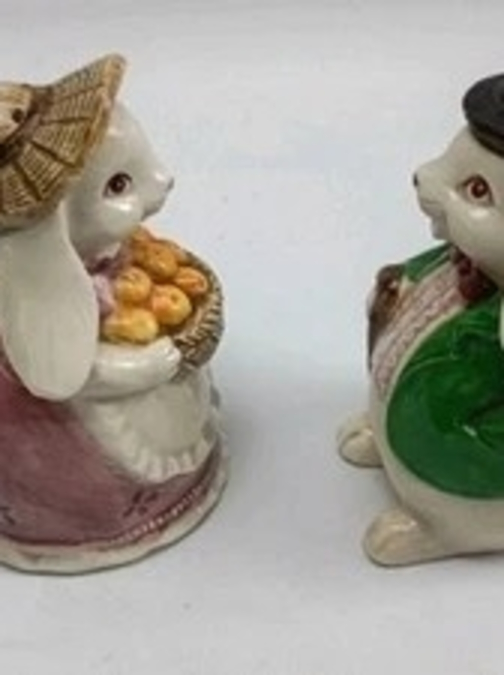 Small Pets Ceramic Bunny Figurine - Pink and Green